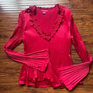 Vintage sunny leigh red pleated